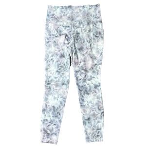 Athleta salutation stash tight leggings abstract floral dot hip pockets medium